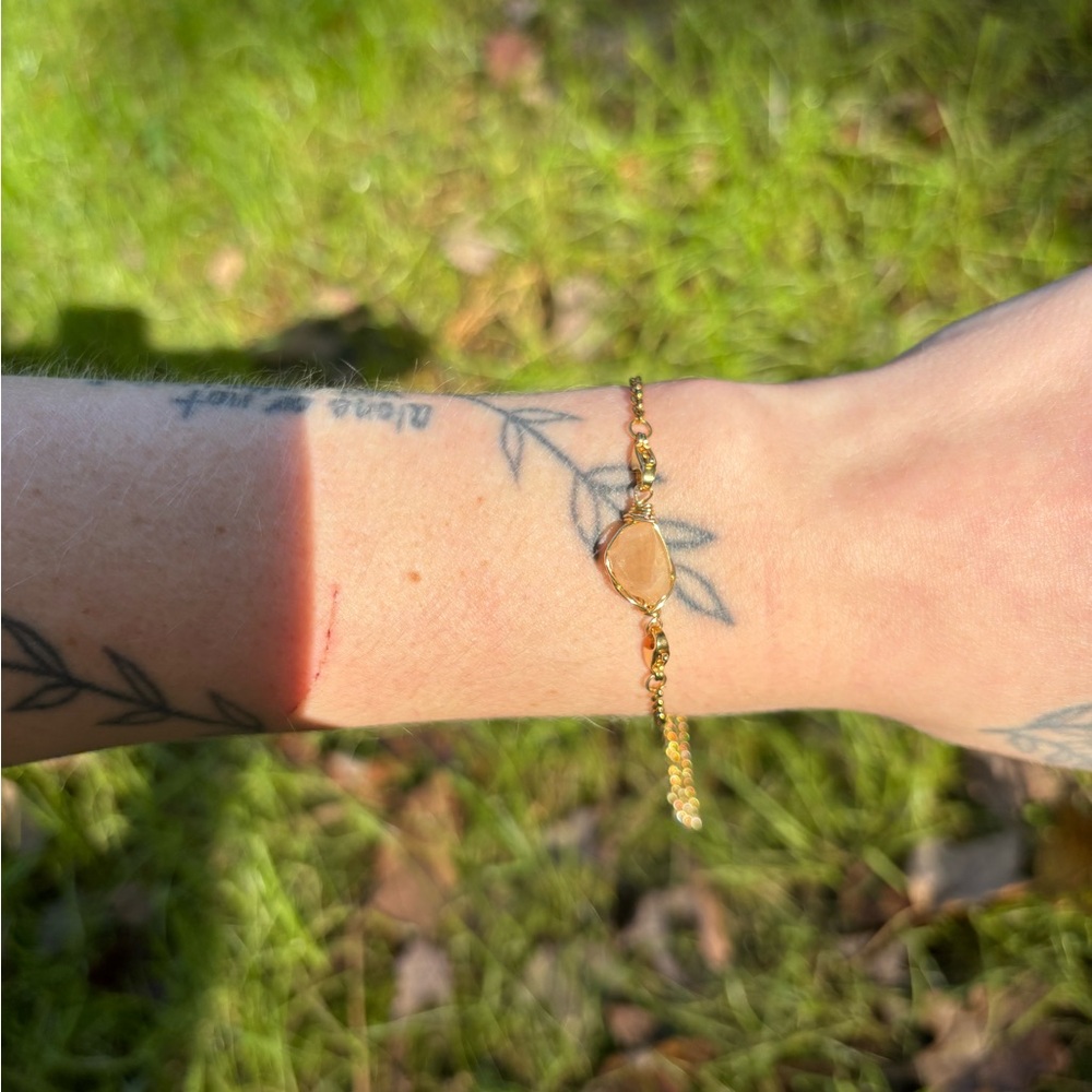 Orange Garnet Interchangeable Adjustable Bracelet - image 2